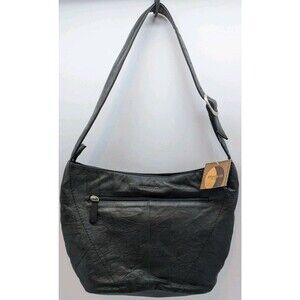 NWT Womens Stone & Co Black Shoulder Bag Purse Zip Closure Adjustable Strap